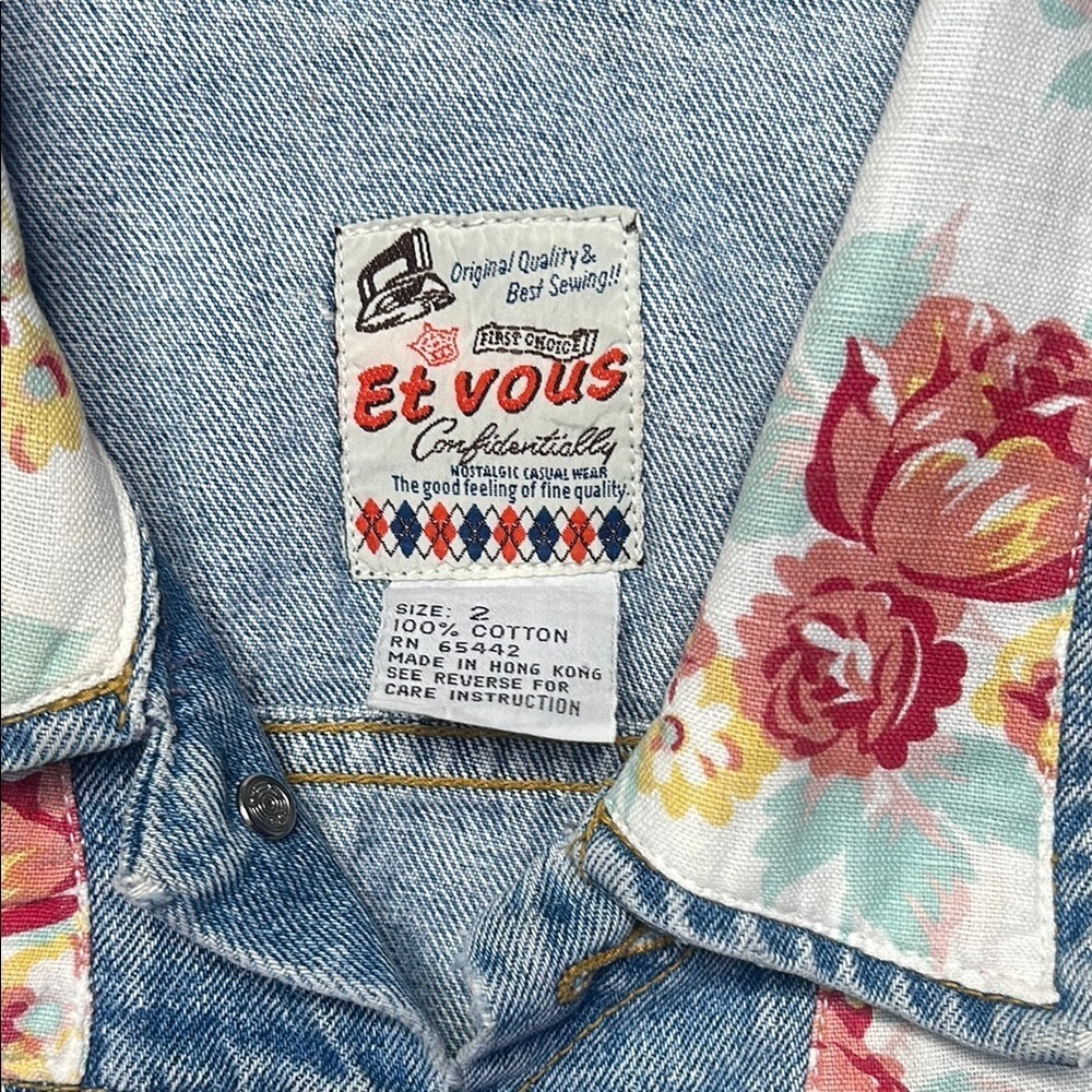 Vintage Et Vous Floral Denim Jacket - Picture 3 of 15